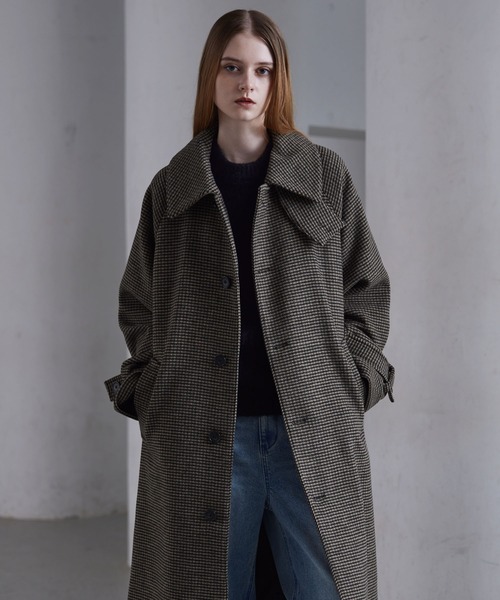 CLEL】Wool Blend Tech Melton Soutien Collar Coat / ウールブレンド