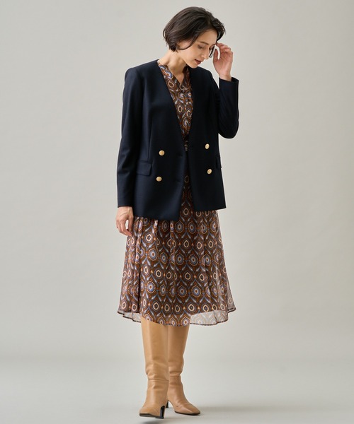 ANAYI（アナイ）の「タペストリープリントラッフル ワンピース