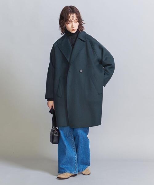 ビューティアンドユース23AW リバーポンチョコートネイビーS