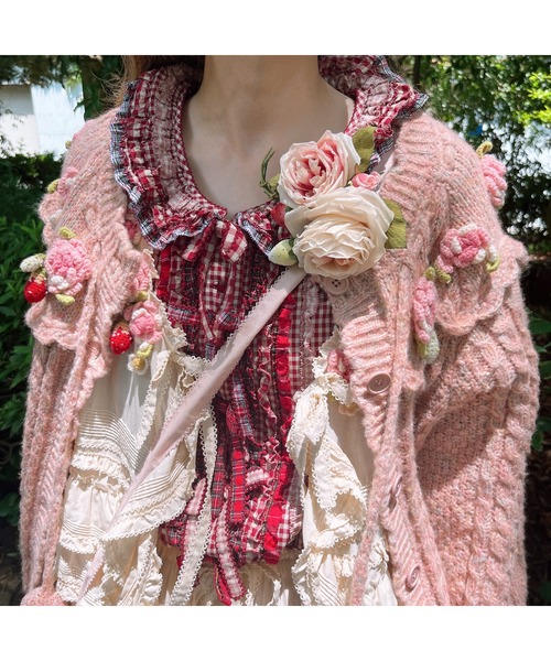 PINK HOUSE（ピンクハウス）の「Berry Roseコサージュ（ブローチ