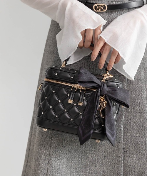 2WAY リボンチャームキルティングバニティバッグ（ショルダーバッグ