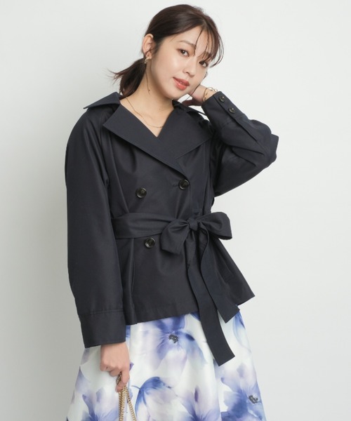 JUSGLITTY撥水フード付きショートトレンチ