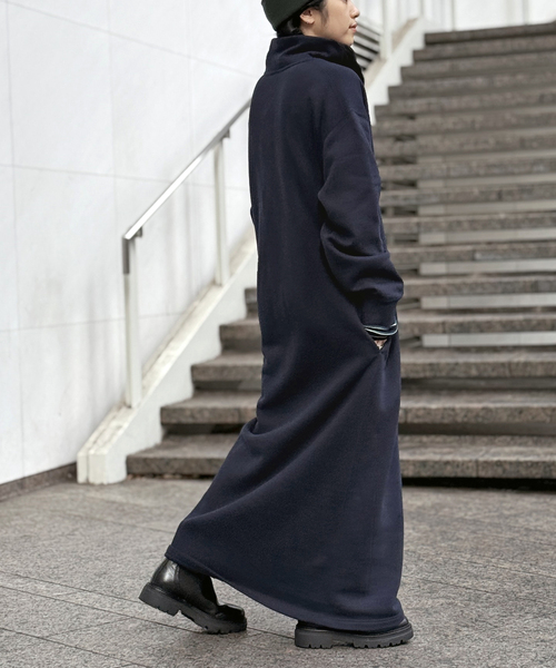 ハーフジップスウェットドレス（ワンピース）｜EVERYDAY I LIKE