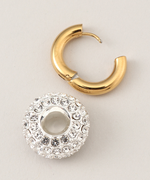 TIMELESS PEARLY/タイムレスパーリー】Crystal and pearl：ピアス（両