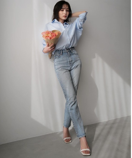 Slim straight denim/スリムストレートデニム（デニムパンツ）｜anuans