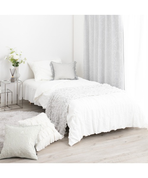 セール】ふわろ冷感肌掛けふとん ギャザー シングル ホワイト（寝具