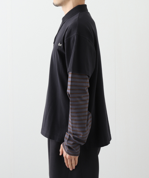 ERL / イーアールエル UNISEX DOUBLE SLEEVE P0LO T-SHIRT KNIT