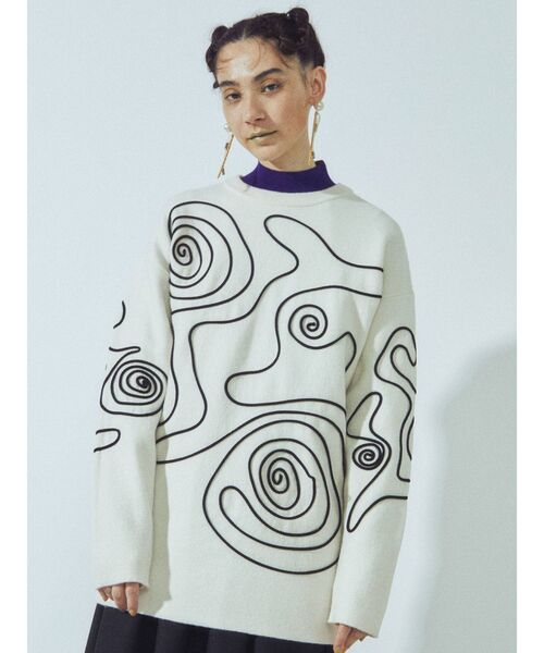 UN3D.（アンスリード）の「スワールパターンニット（ニット/セーター