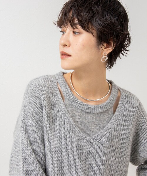 セール】《手洗い可能》スパンコールモヘヤレイヤード風プルオーバー