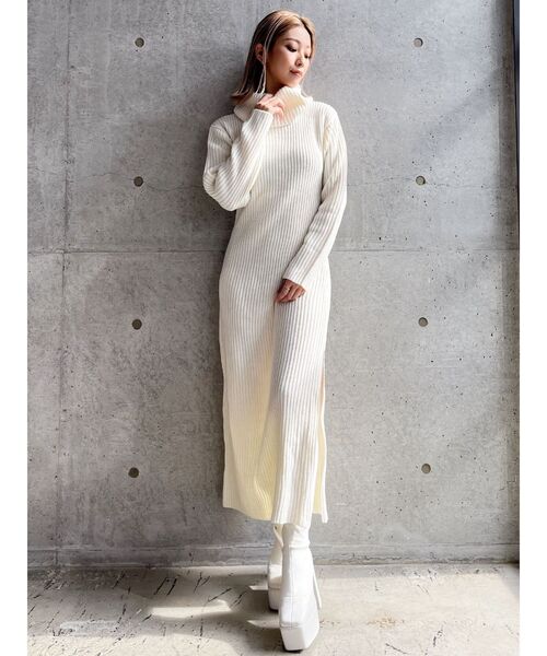 GYDA（ジェイダ）の「ルーズロングニットワンピース（ワンピース