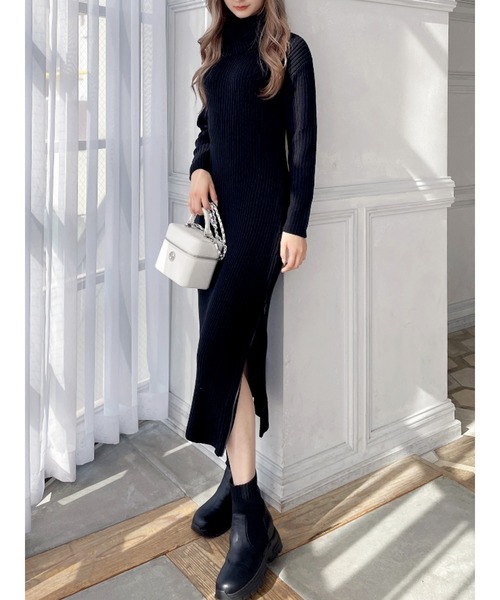 GYDA（ジェイダ）の「ルーズロングニットワンピース（ワンピース