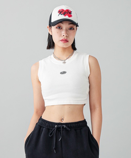 X-girl（エックスガール）の「OVAL LOGO TANK TOP（タンクトップ