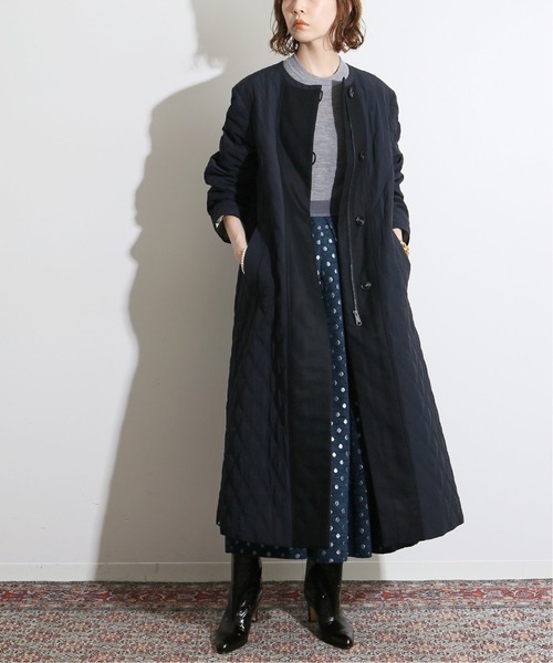 IENA LA BOUCLE ナイロンキルティングコート◇（ノーカラーコート