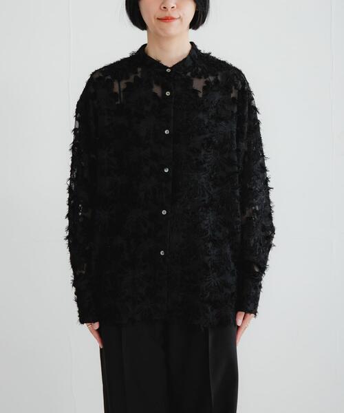 カットジャガードバンドカラーシャツ（シャツ/ブラウス）｜URBAN