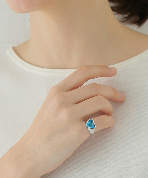 セール】【PREEK/プリーク】rough heart turquoise ring（リング