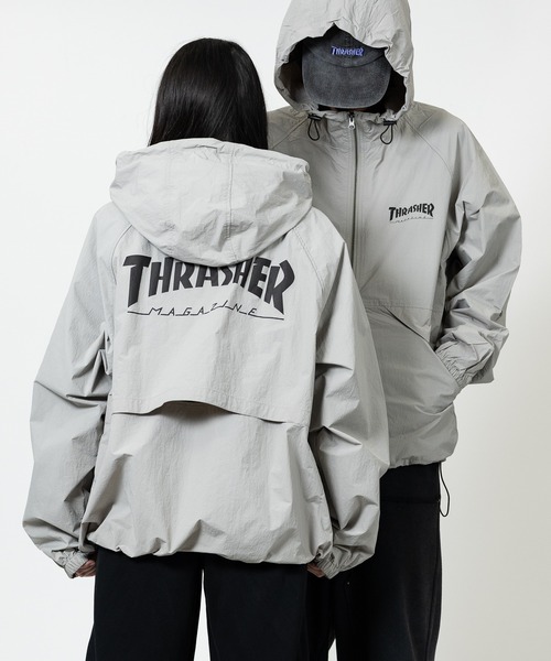 セール】【at】〔THRASHER/スラッシャー〕ナイロン ロゴプリント