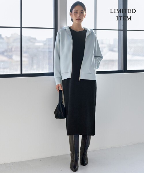 WEB限定】 ウールブレンドダブルフェイス ニットワンピース