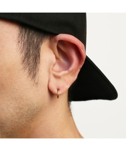 R18K リングフープピアス S/18金イエローゴールド/K18YG メンズ
