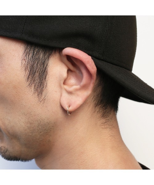 R18K リングフープピアス S/18金イエローゴールド/K18YG メンズ