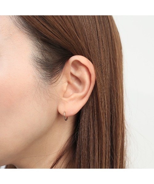 R18K リングフープピアス S/18金イエローゴールド/K18YG メンズ