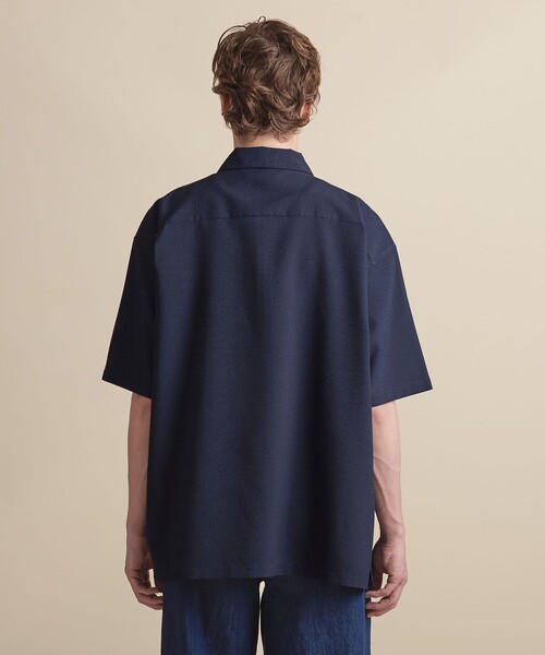 ZOZO限定】シアサッカー ハーフジップシャツ -セットアップ対応