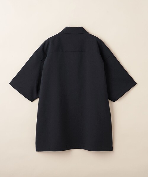 ZOZO限定】シアサッカー ハーフジップシャツ -セットアップ対応