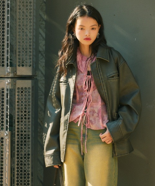 セール】VINTAGE BOXY F/LEATHER JK ヴィンテージ ボキシー フェイク