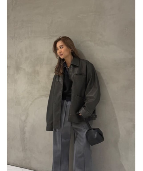 セール】VINTAGE BOXY F/LEATHER JK ヴィンテージ ボキシー フェイク