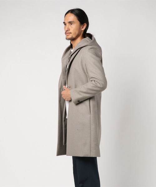 ATTACHMENT（アタッチメント）の「カシミア混平二重メルトン フード付