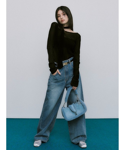 FRAY I.D（フレイアイディー）の「ハイウエストワイドデニムパンツ