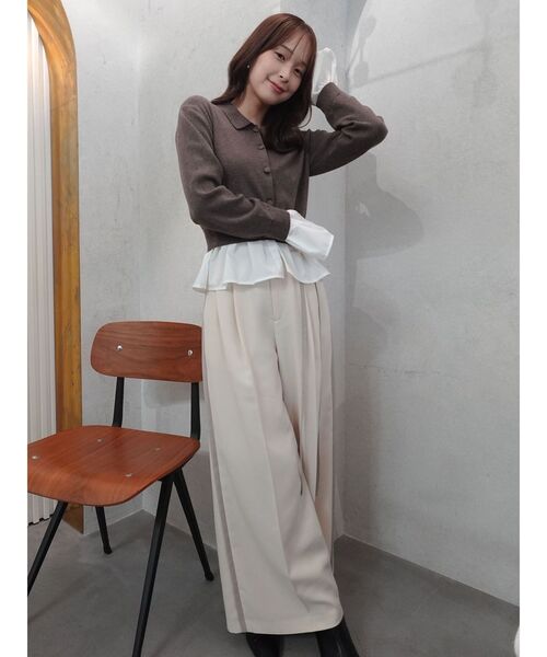 ペプラムドッキングニットカーディガン（ニット/セーター