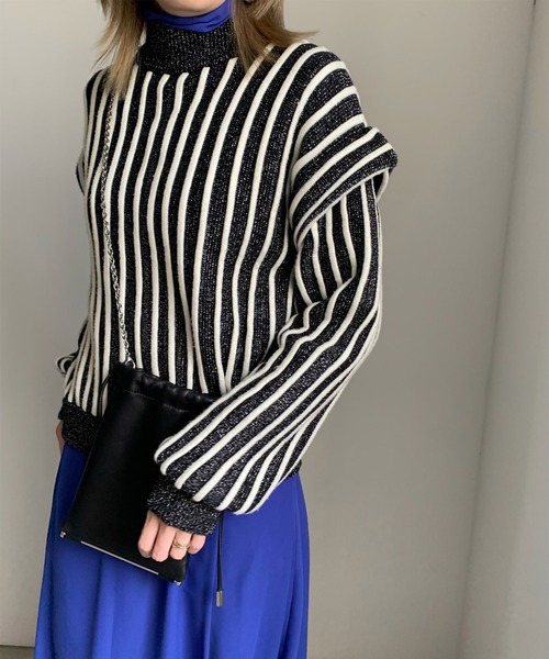 Ameri（アメリ）の「SWELL STRIPE KNIT（ニット/セーター）」 - WEAR