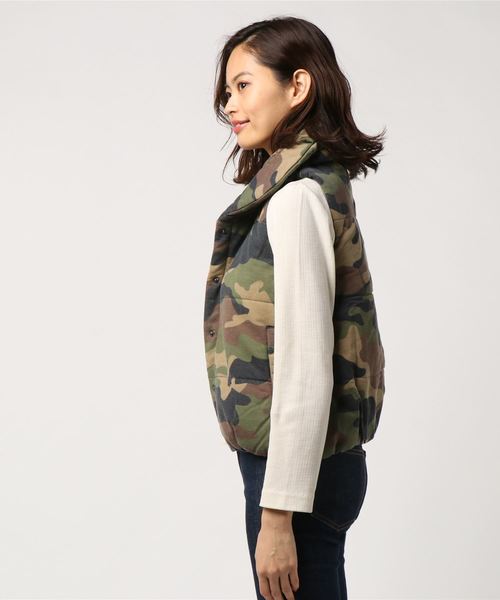 げんごろう丸様•*¨*•.¸♬︎美品 TATRAS 迷彩柄 フード付きダウンベスト