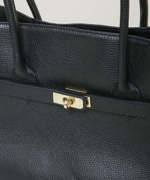 AULENTTI/レザーターンロックモチーフビッグトート（トートバッグ