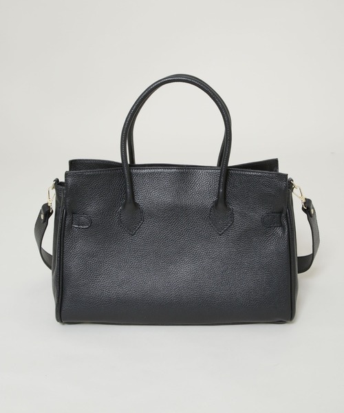 AULENTTI/レザーターンロックモチーフビッグトート（トートバッグ