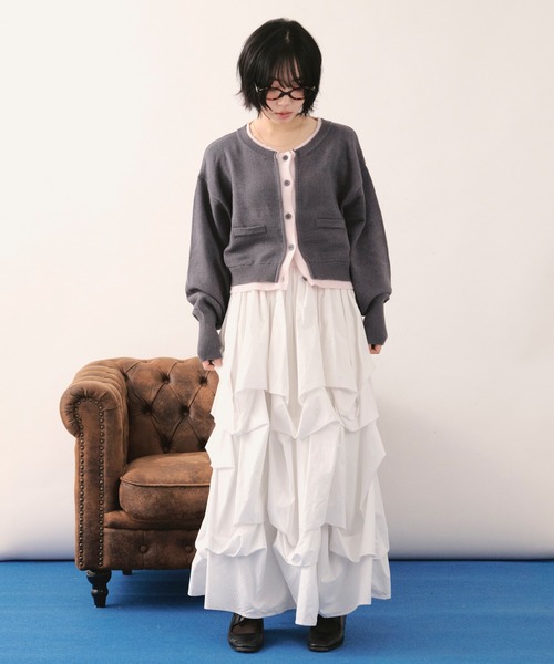 layered design cardigan / レイヤードデザインカーディガン
