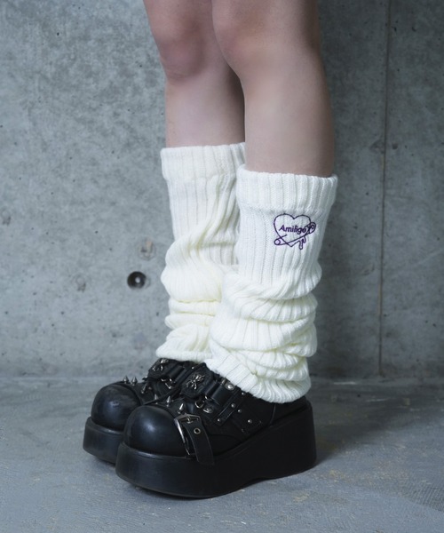 刺繍入りロングレッグウォーマー（レッグウォーマー）｜Amilige