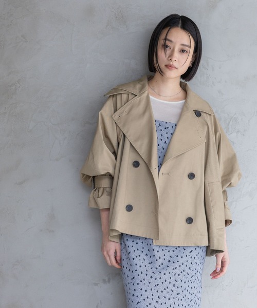 キャンディースリーブショートトレンチコート（トレンチコート）｜A