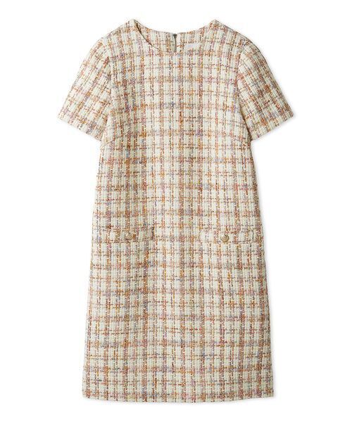 セール】ハーフスリーブツイードミニワンピース（ワンピース