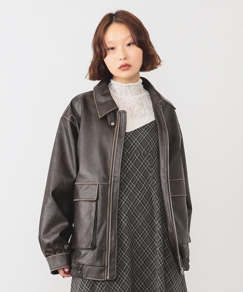 フェイクレザー フライト ジャケット（ブルゾン）｜Ray BEAMS（レイ