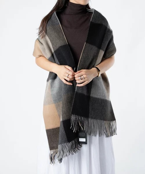 セール】Joshua Ellis PLAID PLAIN STOLE ジョシュアエリス 70×190