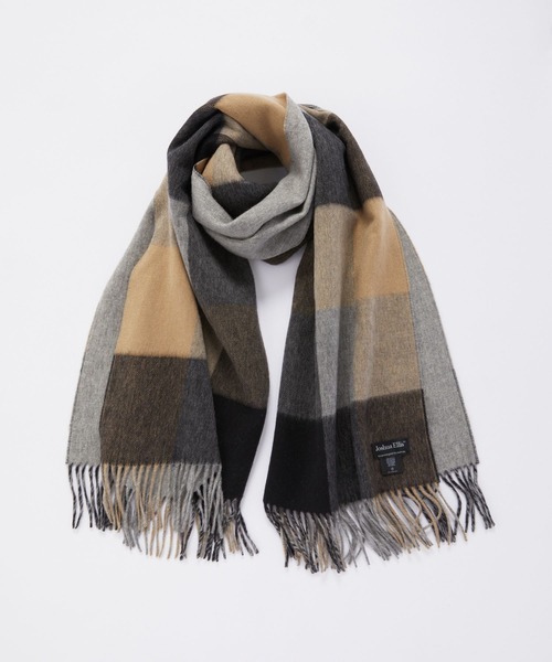 Joshua Ellis PLAID PLAIN STOLE ジョシュアエリス 70×190 カシミヤ