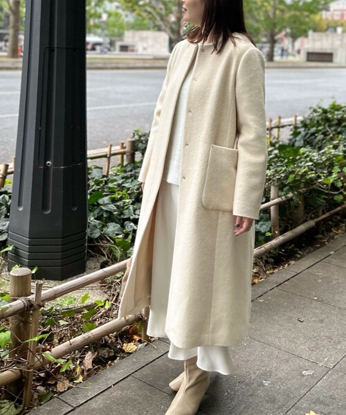 NOLLEY'S（ノーリーズ）の「ノーカラーシャギーコート（ノーカラー