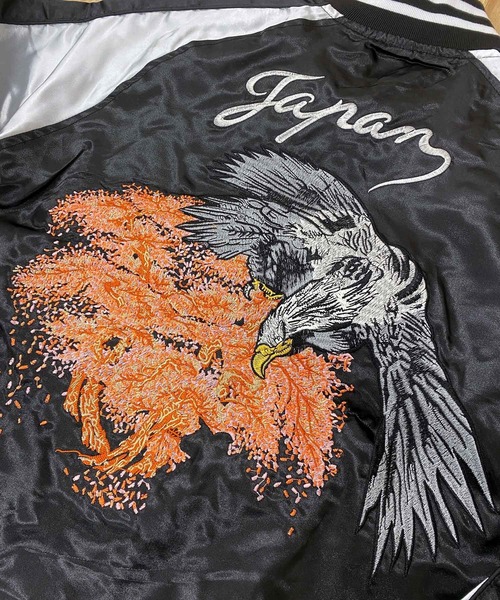 TopIsm（トップイズム）の「大きいサイズ スカジャン 鷹,風神雷神,桜鷹