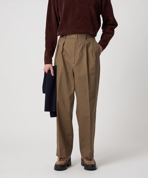 Steven Alan＞ ドリル インツープリーツ ドレス トラウザーズ