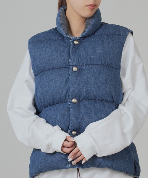 REMI RELIEF/レミレリーフ ナチュラル加工 デニムダウンベスト（ダウン