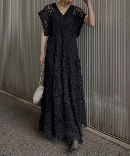 Ameri（アメリ）の「MEDI 2WAY FLARE CHEMICAL LACE DRESS（ワンピース
