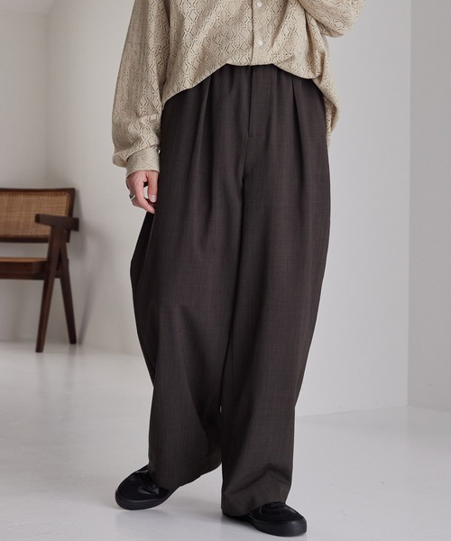 テックリネン ワンタックワイドイージーパンツ【セットアップ対応