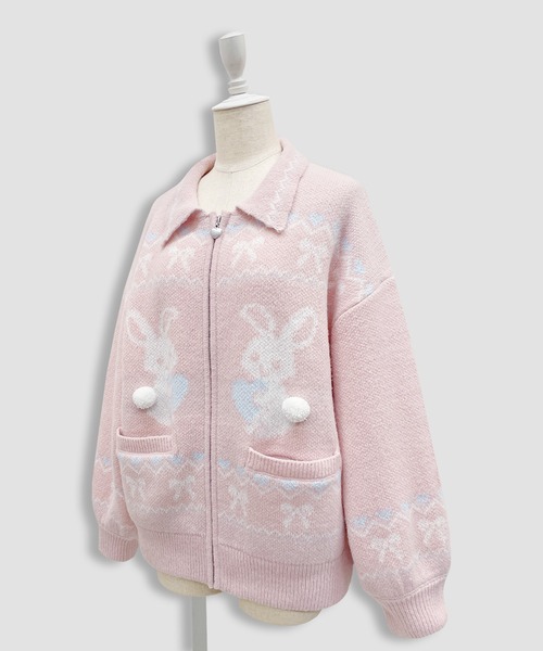 Honey Cinnamon（ハニーシナモン）の「フルジップうさぎカウチンニット