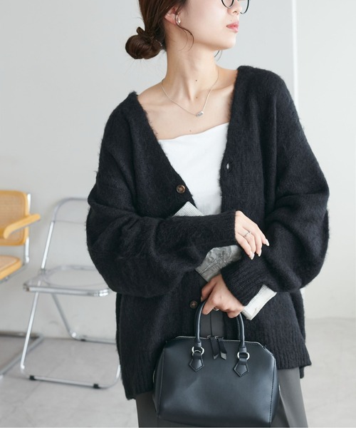 セール】【WEB限定/ユニセックス】モヘアライクシャギーカーディガン